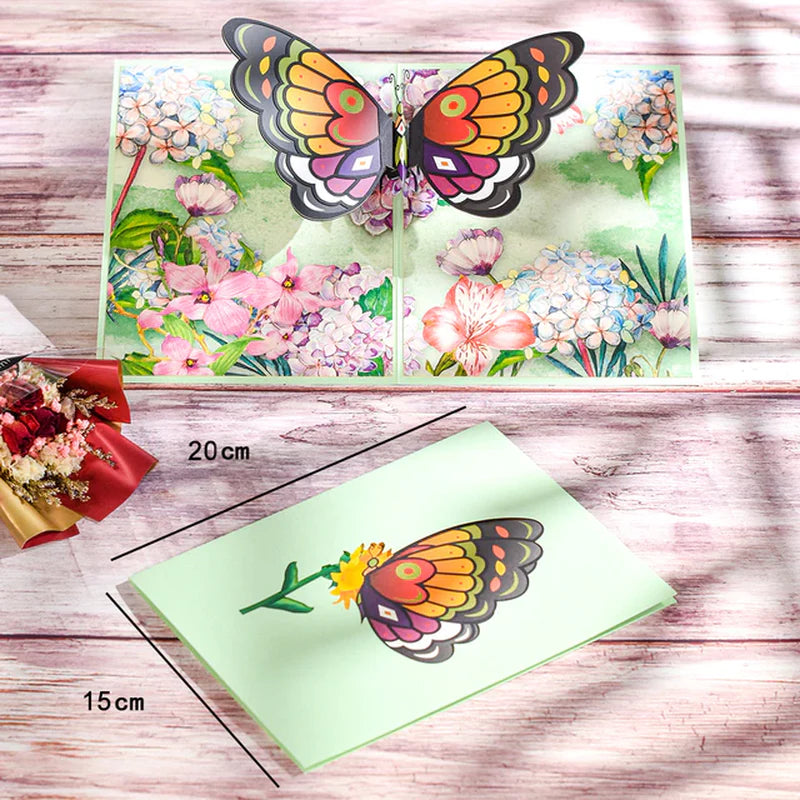 3D Pop-Up Butterfly Unicorn Birthday Card for Children - Adorable Animal Greeting Card for Baby Showers and Special Occasions