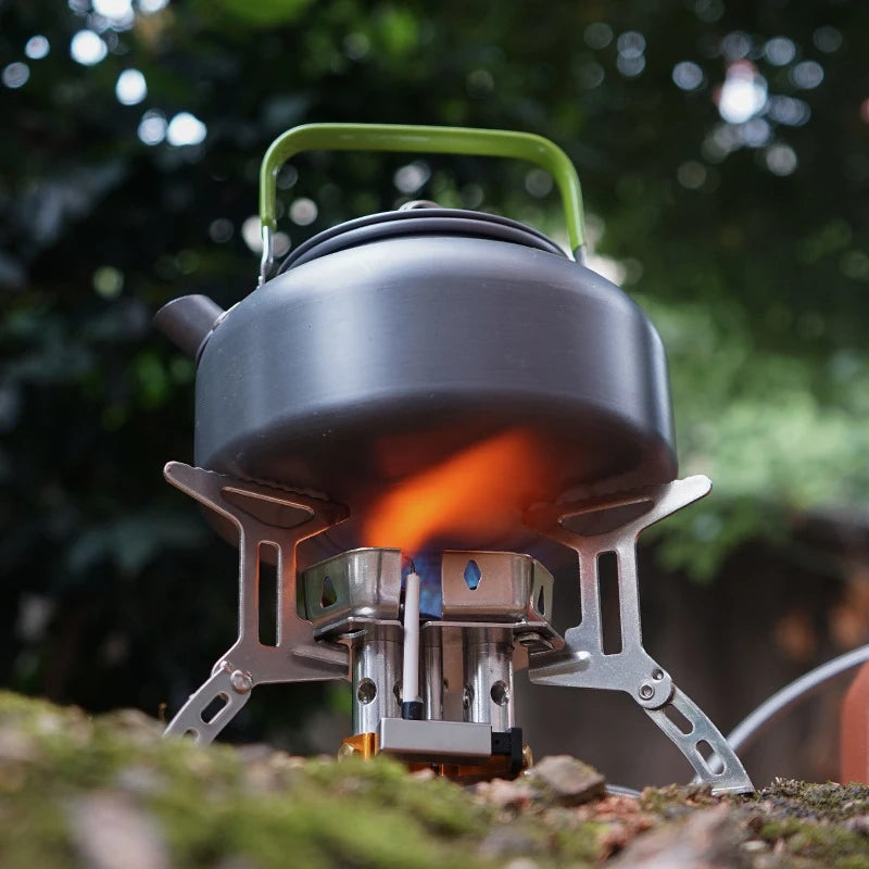 Portable Foldable Outdoor Camping Gas Stove with Three Burners - 5800W High-Power Windproof Burner for Travel, Picnics, and BBQs