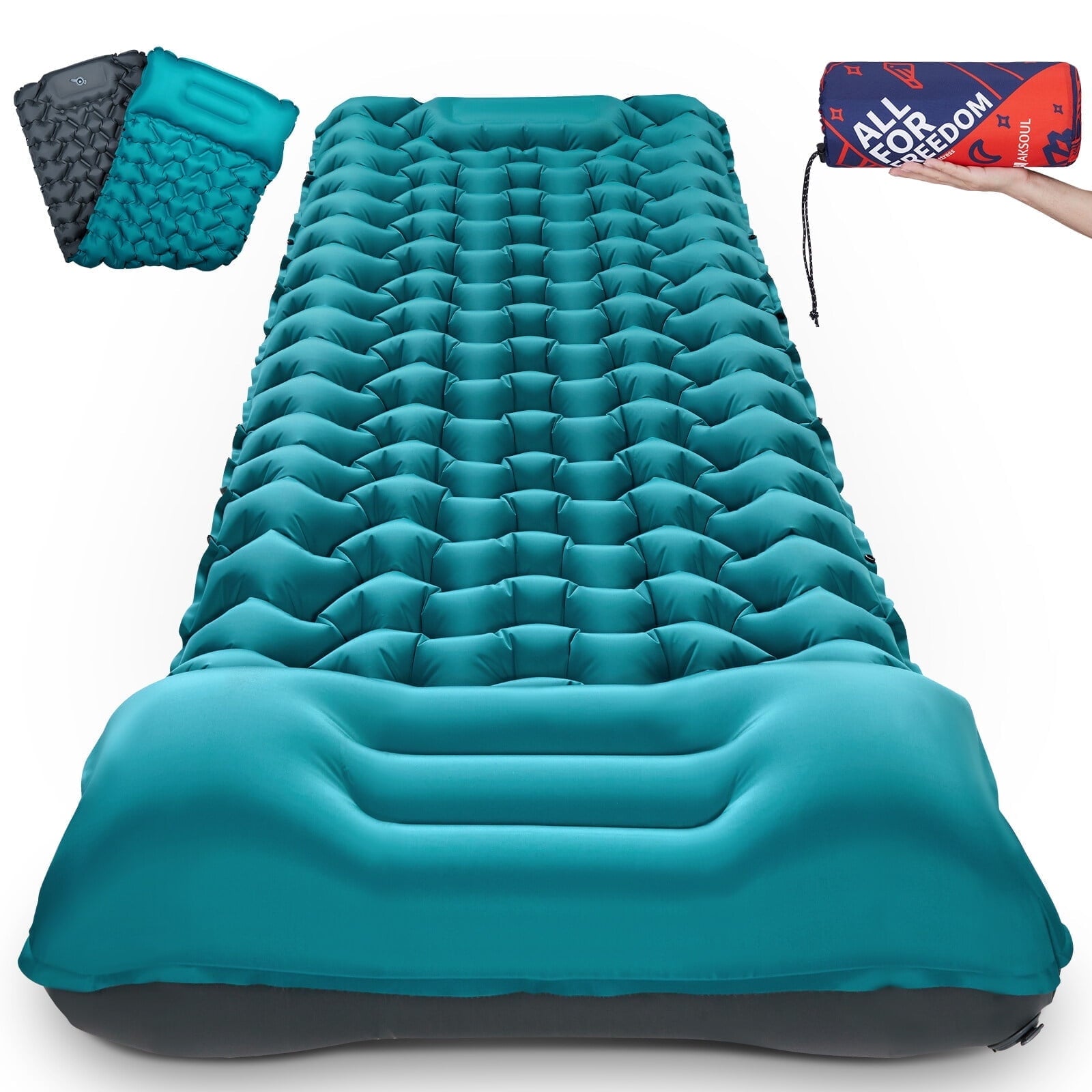 Uarter Inflatable Sleeping Pad - 79 x 28 Inch Waterproof Camping Mattress for Backpacking, Hiking, and Travel - Blue
