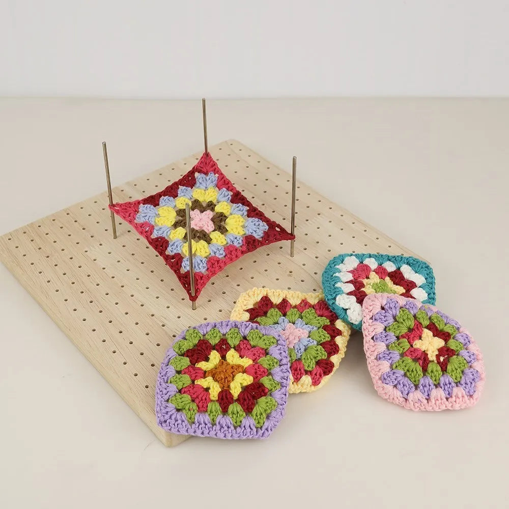 Large Handcrafted Crochet Blocking Mat with 20 Pins for Knitting and Crochet Projects