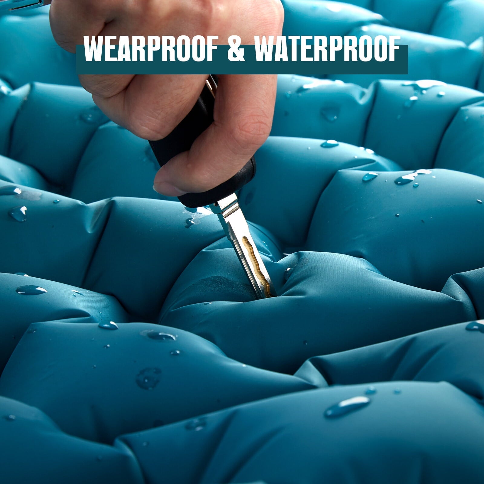Uarter Inflatable Sleeping Pad - 79 x 28 Inch Waterproof Camping Mattress for Backpacking, Hiking, and Travel - Blue