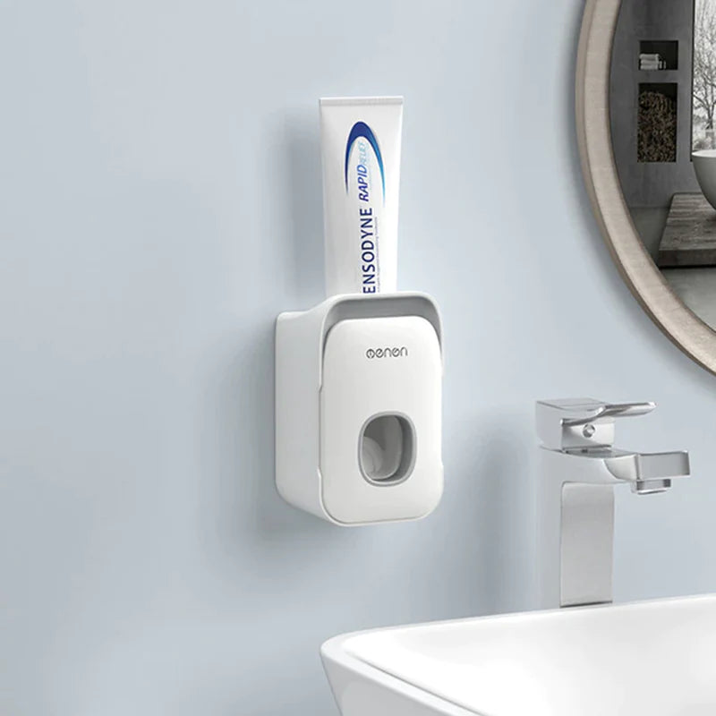 Magnetic Toothbrush Holder and Waterproof Storage Box with Wall-Mounted Toothpaste Dispenser for 2/3/4 Cups - Bathroom Accessories