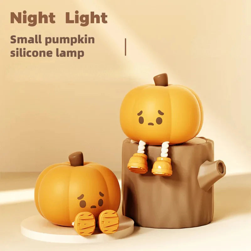 Halloween Pumpkin Night Light - Soft Silicone Touch Dimmable Rechargeable Lamp for Kids' Bedroom Decor and Holiday Decorations