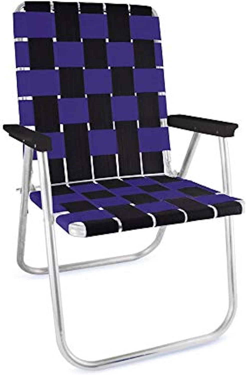 Folding Aluminum Outdoor Patio Chair | Durable Webbed Design for Camping, Sports, Beach, Yard & Tailgating | Lightweight and Portable | Classic Green/Yellow Color