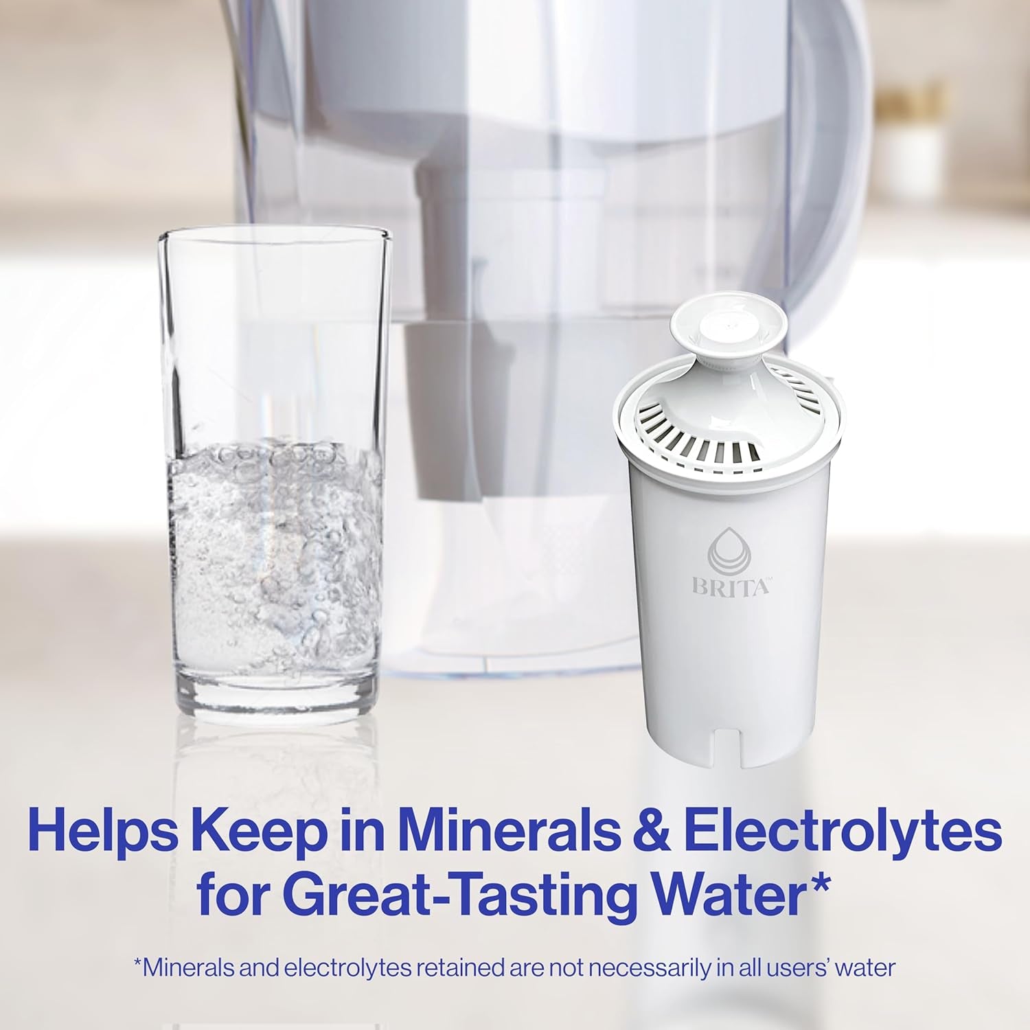 Standard Water Filter for Pitchers and Dispensers - Reduces Copper, Cadmium, and Mercury Impurities, Lasts Up to Two Months or 40 Gallons, Includes 6 Filters