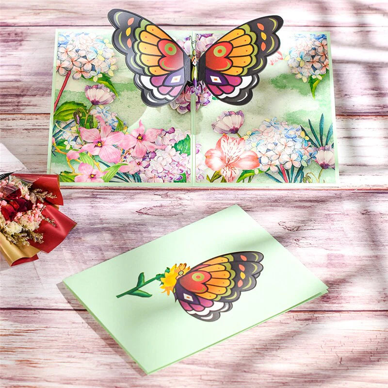 3D Pop-Up Butterfly Unicorn Birthday Card for Children - Adorable Animal Greeting Card for Baby Showers and Special Occasions