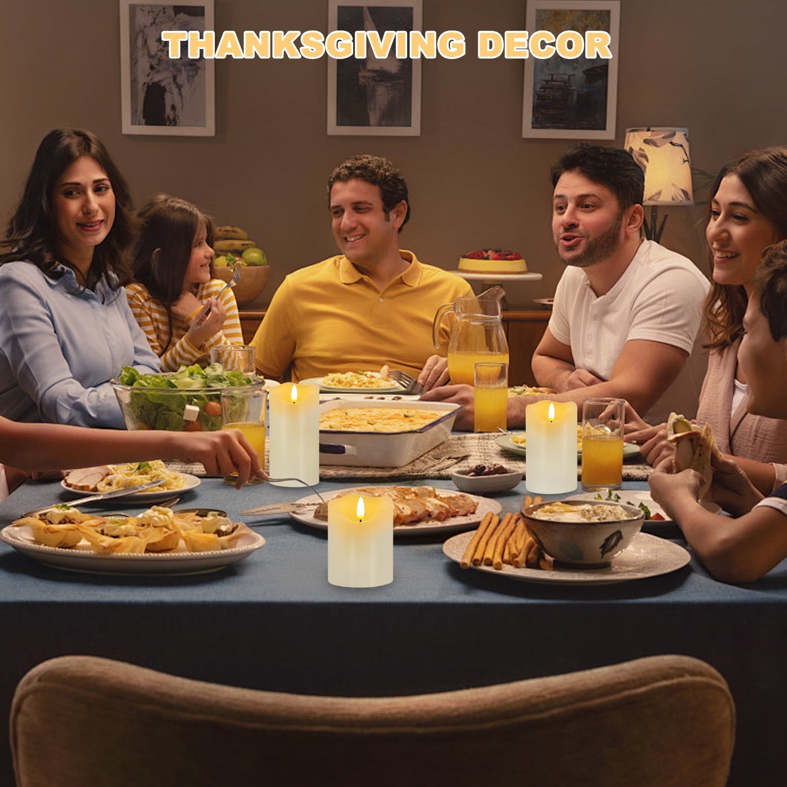 Set of 3 White Flameless LED Pillar Candles with Remote Control and Timer - Dimmable Battery-Operated Electric Candles for Holiday Decor