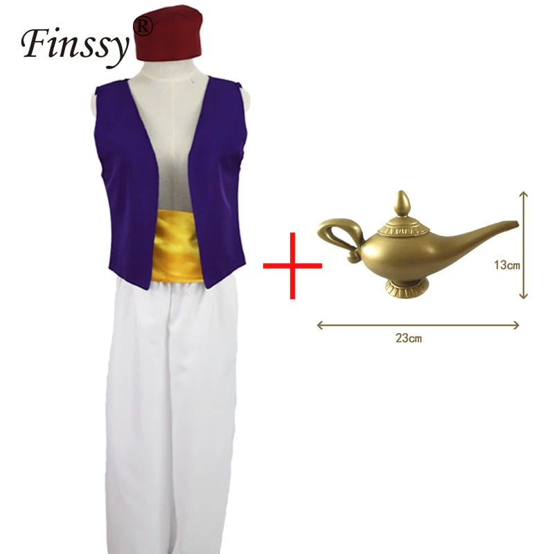 Adult Mythical Prince Aladdin Cosplay Costume Set for Stage Performances
