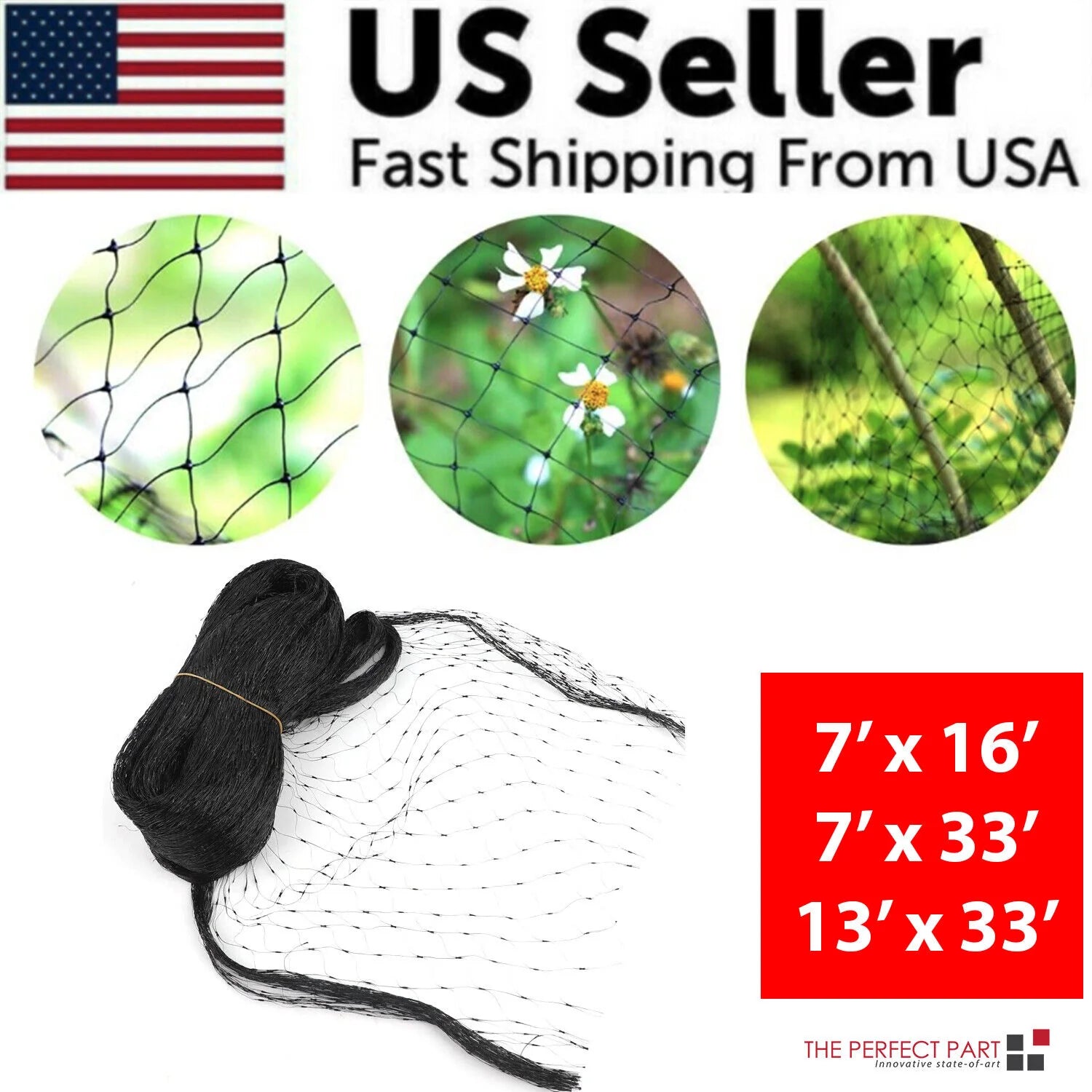 33FT Bird Protection Netting for Ponds, Trees, Crops, and Garden Plants