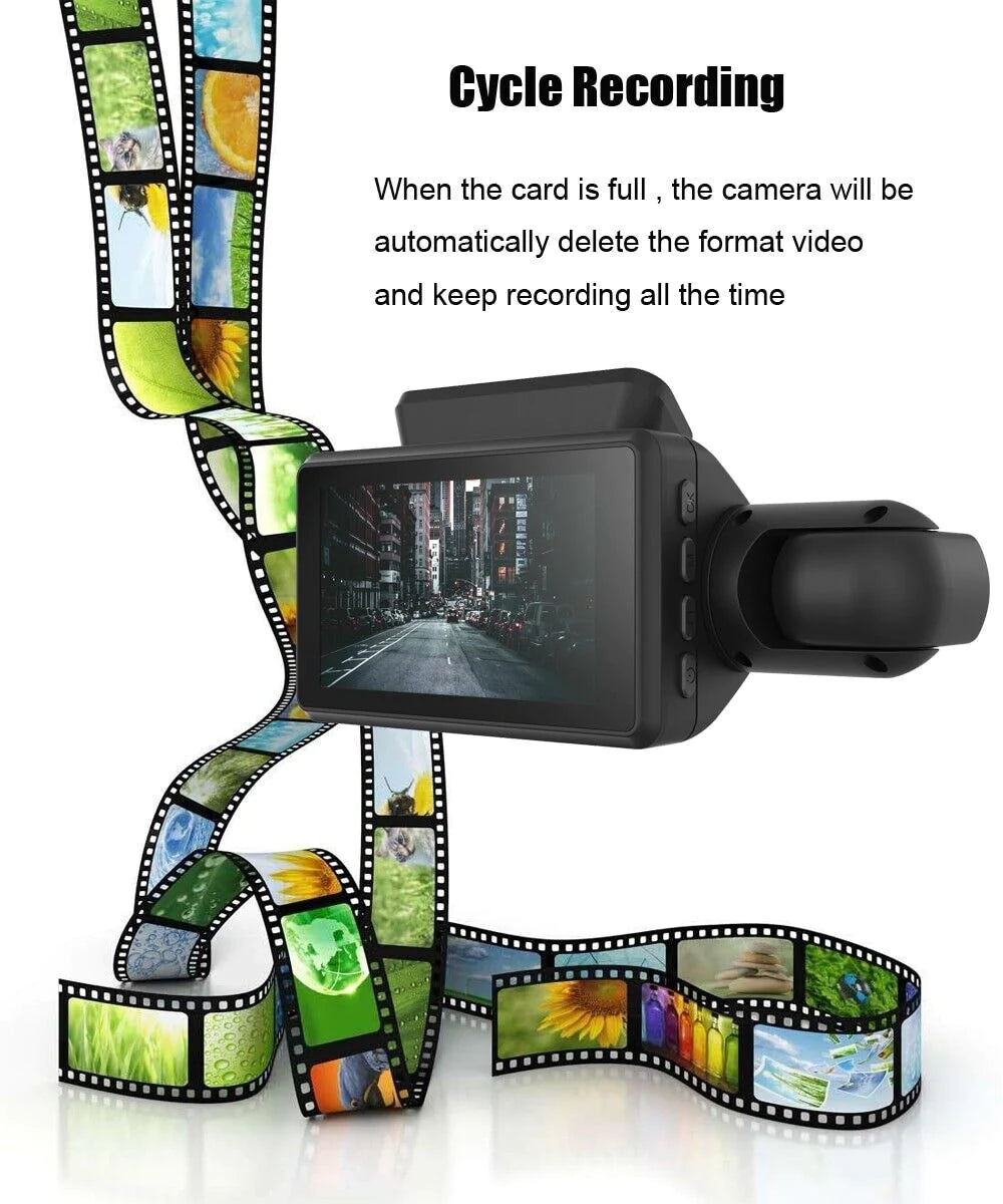 1080P Dual Lens Car Dash Cam with G-Sensor and Front/Interior Cameras