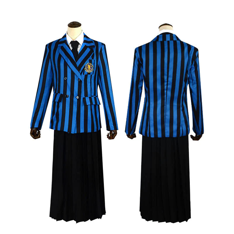 Wednesday Addams Nevermore Academy Cosplay Costume Set for Students - Unisex School Uniform Outfit