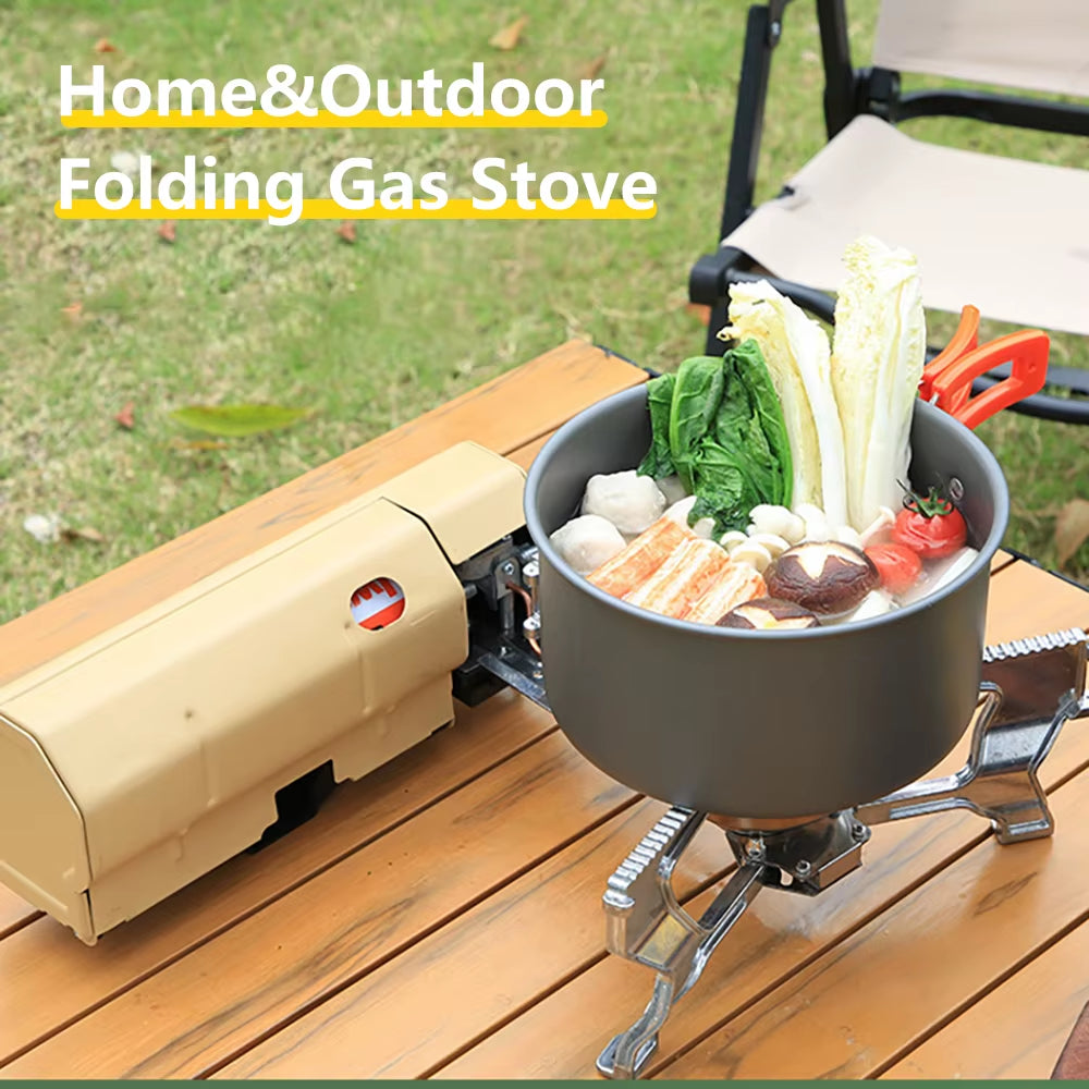 Outdoor Folding Gas Burner Camping Stove 2600W - Ideal for Hiking, Picnics, and Tours