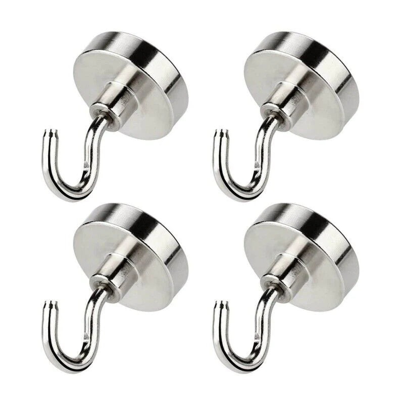 10-Pack Strong Neodymium N52 Magnetic Hook Hangers - USA Made