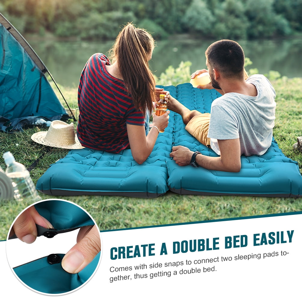 Uarter Inflatable Sleeping Pad - 79 x 28 Inch Waterproof Camping Mattress for Backpacking, Hiking, and Travel - Blue