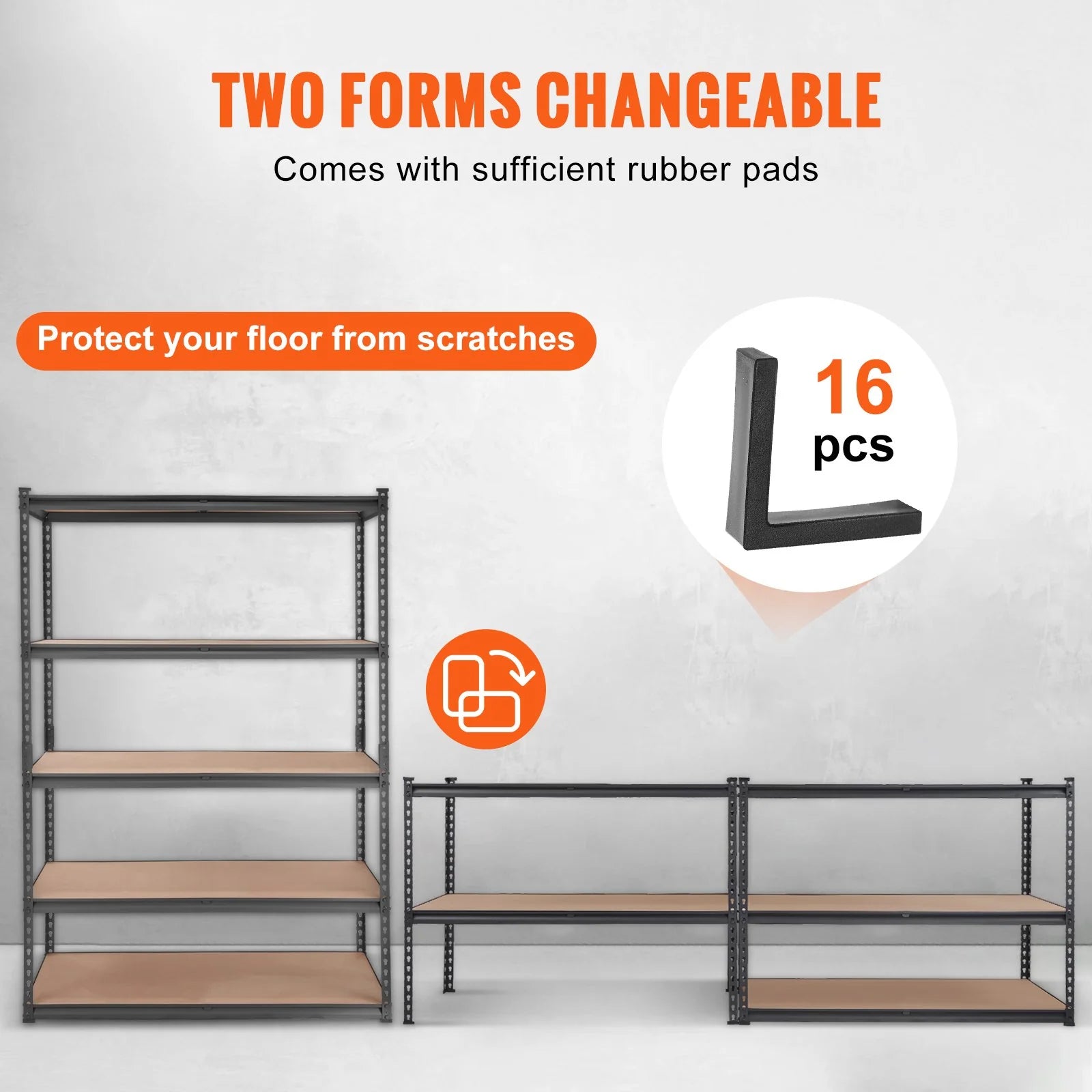 VEVOR Heavy-Duty 5-Tier Adjustable Metal Storage Shelving Unit, 2000 lbs Capacity, Utility Rack for Garage, Kitchen, Pantry, Basement, Bathroom, and Laundry, Black, 48" L x 24" W x 72" H
