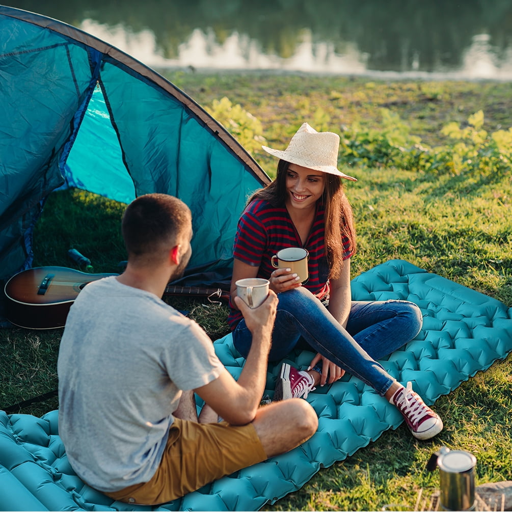 Uarter Inflatable Sleeping Pad - 79 x 28 Inch Waterproof Camping Mattress for Backpacking, Hiking, and Travel - Blue