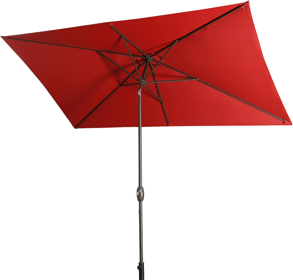 10FT x 6.5FT Outdoor Patio Umbrella with Push Button Tilt and Crank for Poolside, Market, Garden, Lawn, Backyard, Deck, and Beach Use