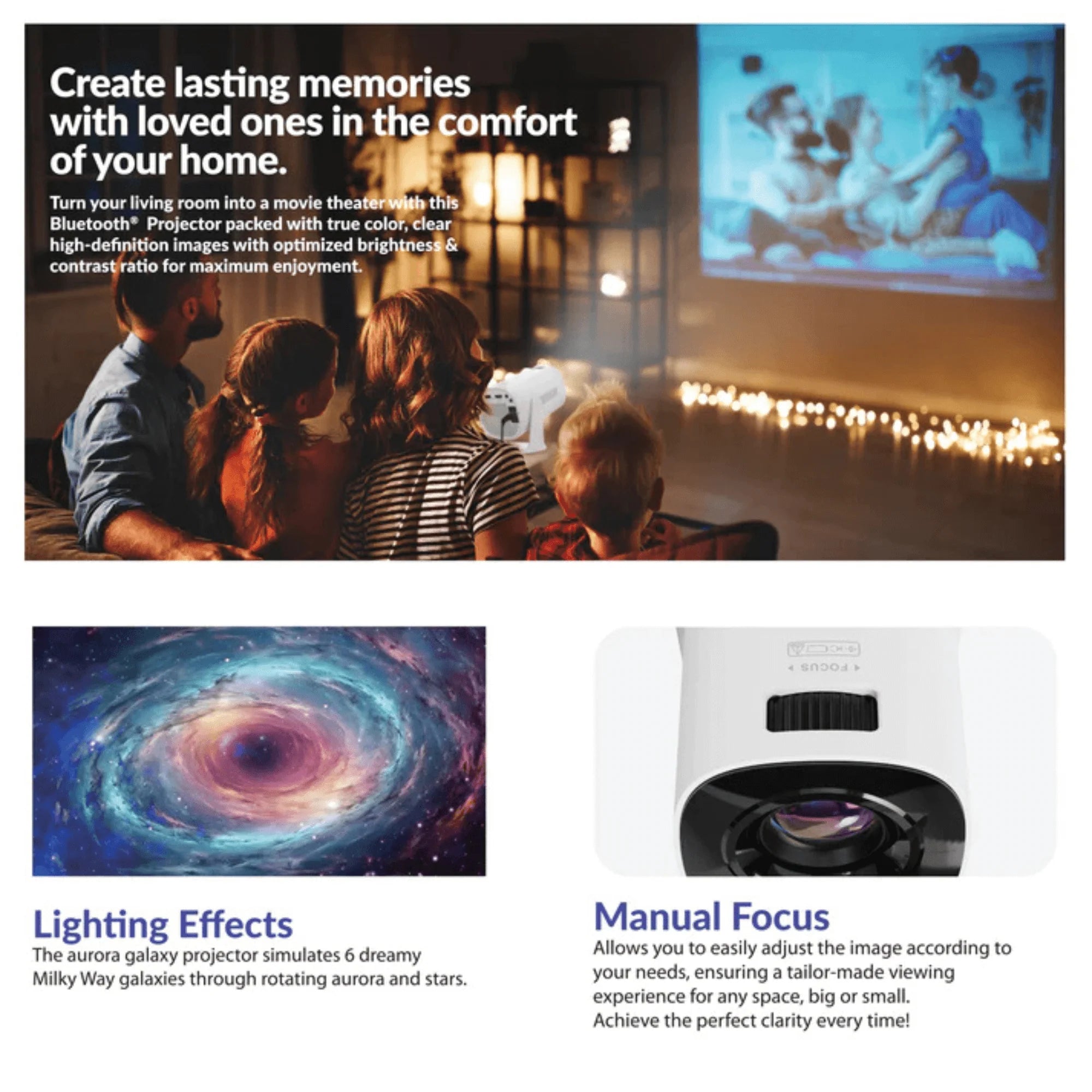 Supersonic Smart Wi-Fi Streaming Projector with Bluetooth Connectivity