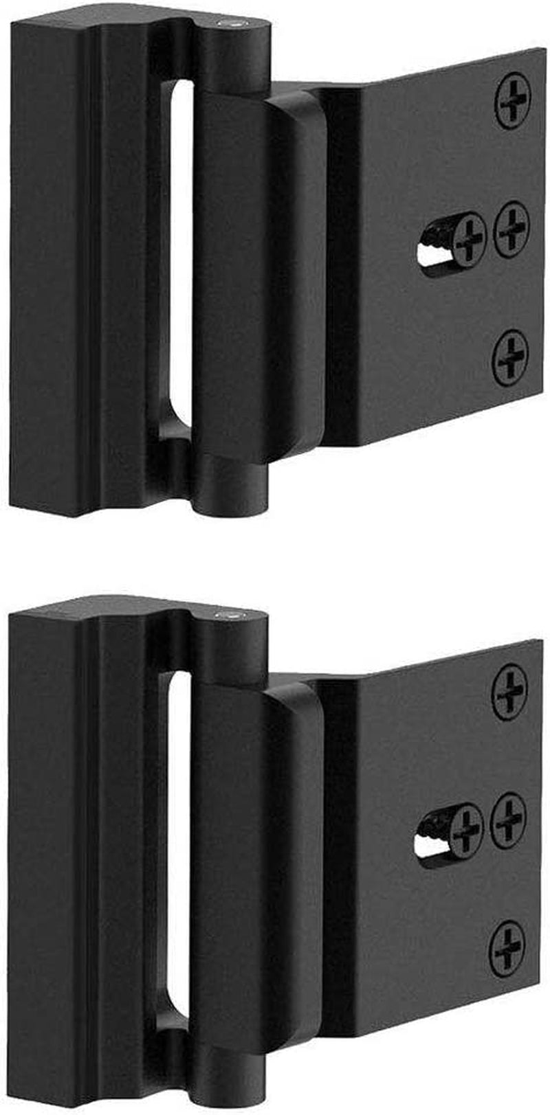 2-Pack Door Reinforcement Locks with 8 Screws, Childproof Home Security Lock, Night Lock Capable of Withstanding 800 lbs, Silver Finish