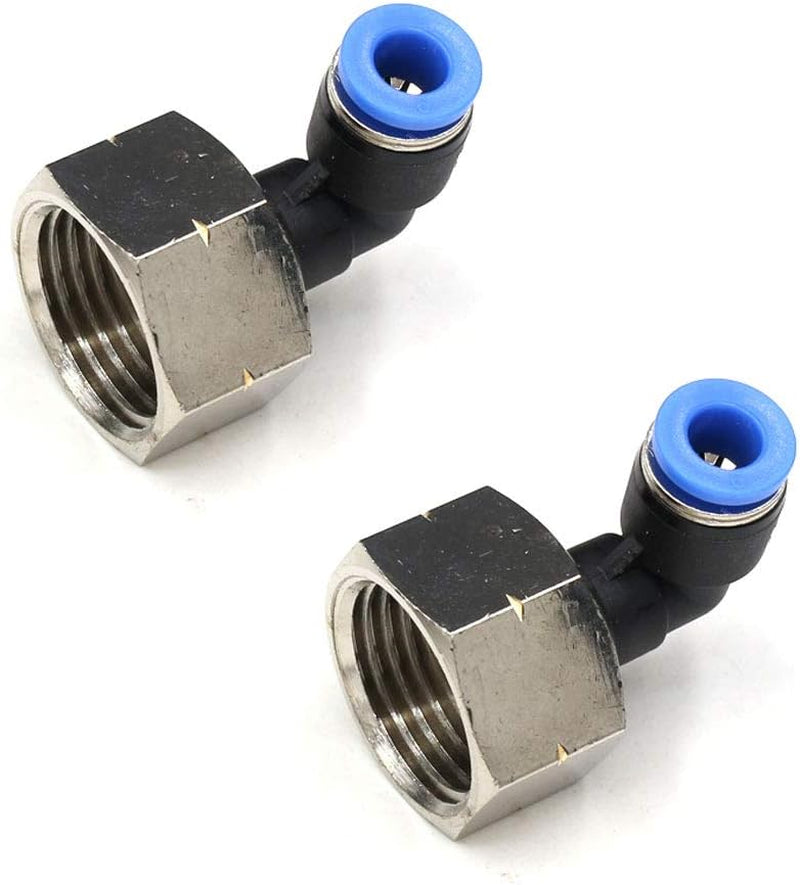 3/8" Elbow Male Push-to-Connect Air Fittings - 90 Degree Pneumatic Connectors for 1/4" Tubing OD and 3/8" NPT Thread, Pack of 5