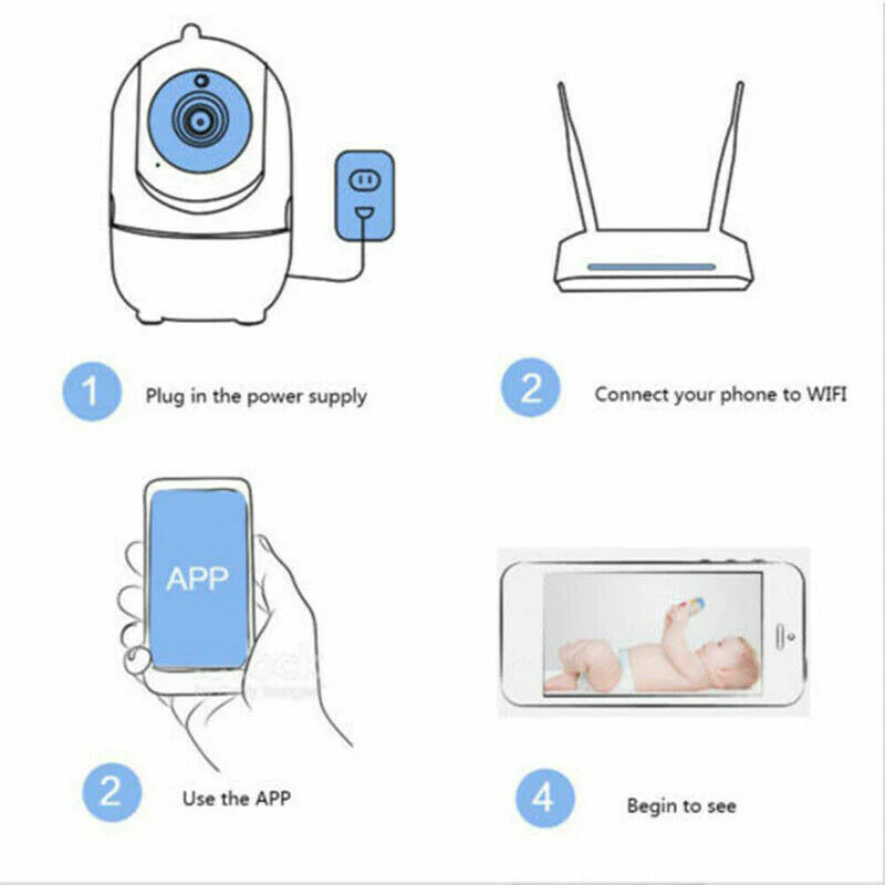 1080P Wireless Indoor Security Camera with Night Vision for Home Monitoring of Babies and Pets