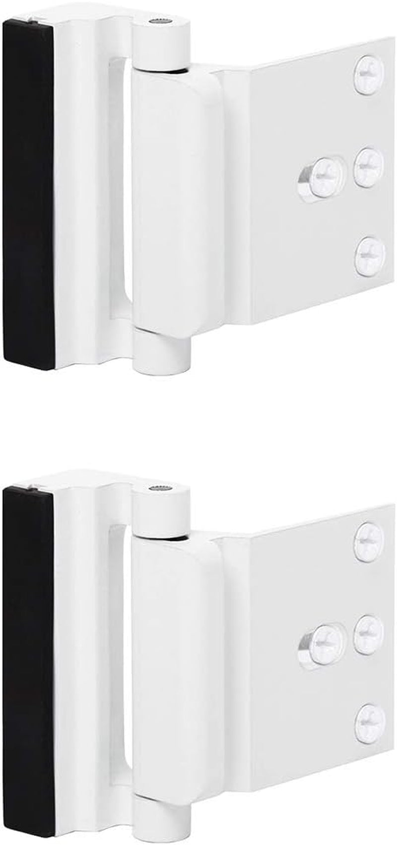 2-Pack Door Reinforcement Locks with 8 Screws, Childproof Home Security Lock, Night Lock Capable of Withstanding 800 lbs, Silver Finish