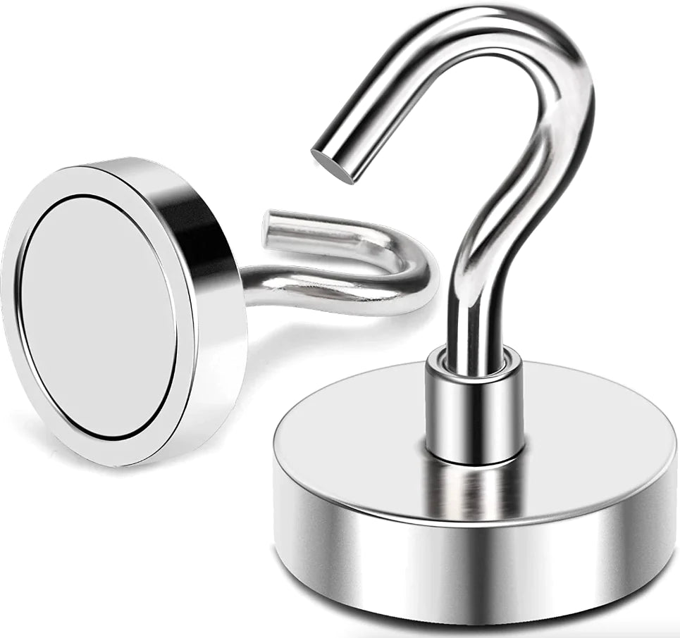10-Pack Strong Neodymium N52 Magnetic Hook Hangers - USA Made