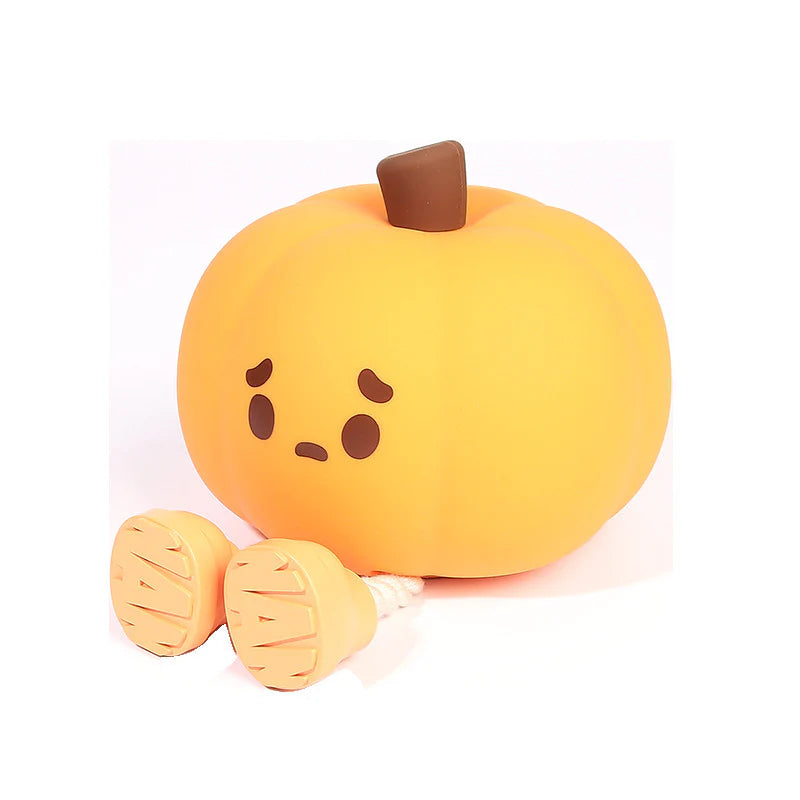Halloween Pumpkin Night Light - Soft Silicone Touch Dimmable Rechargeable Lamp for Kids' Bedroom Decor and Holiday Decorations