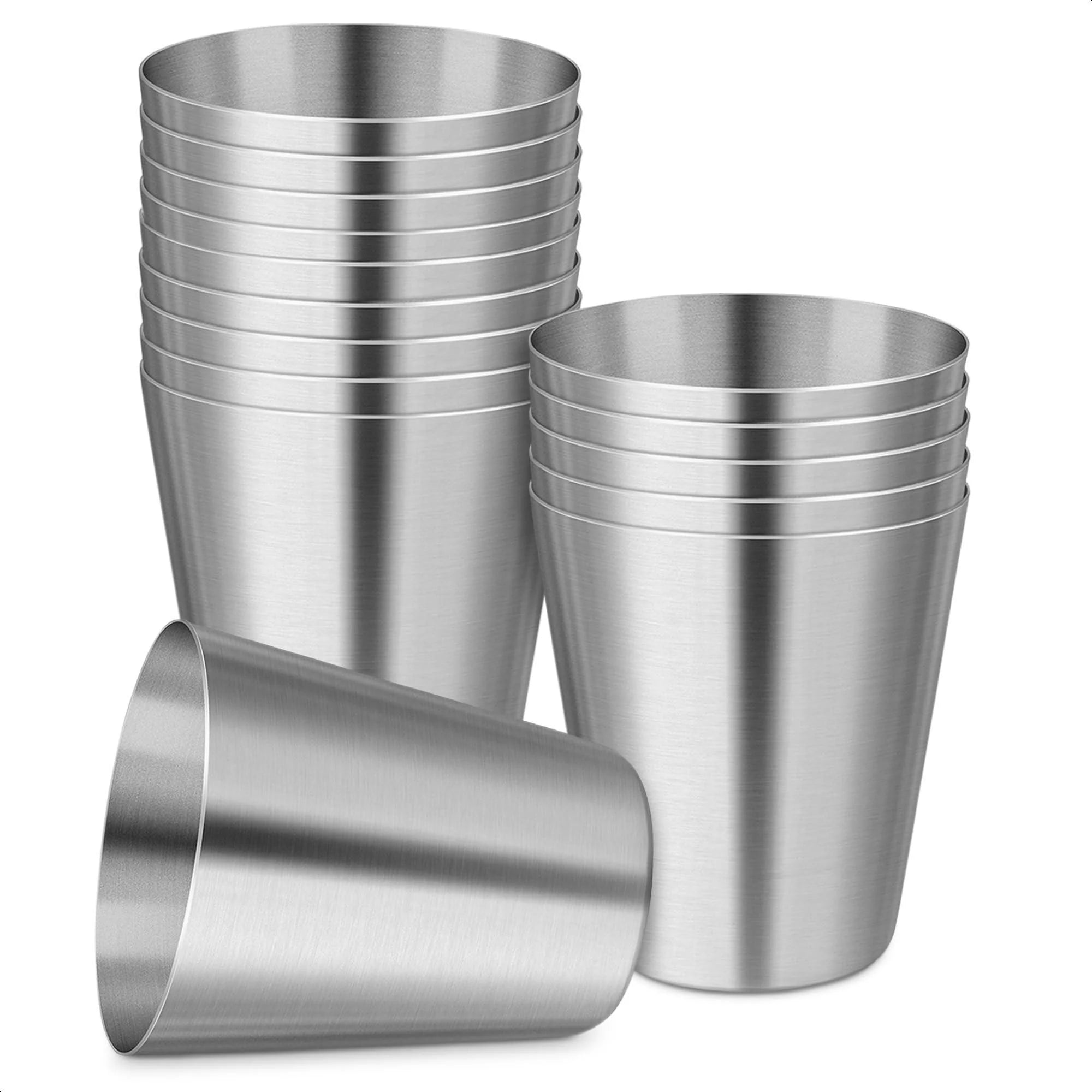 15-Piece Stainless Steel Shot Glass Set - 30 ml (1 oz) Unbreakable Metal Drinkware for Outdoor Camping, Travel, Coffee, Tea, and Spirits - Ideal Barware Gift