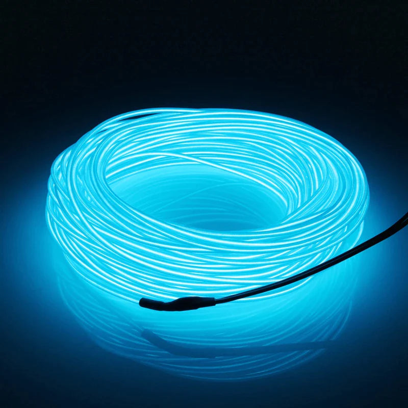Neon LED EL Wire String Light with Controller for Decorative Use in Cars and Events