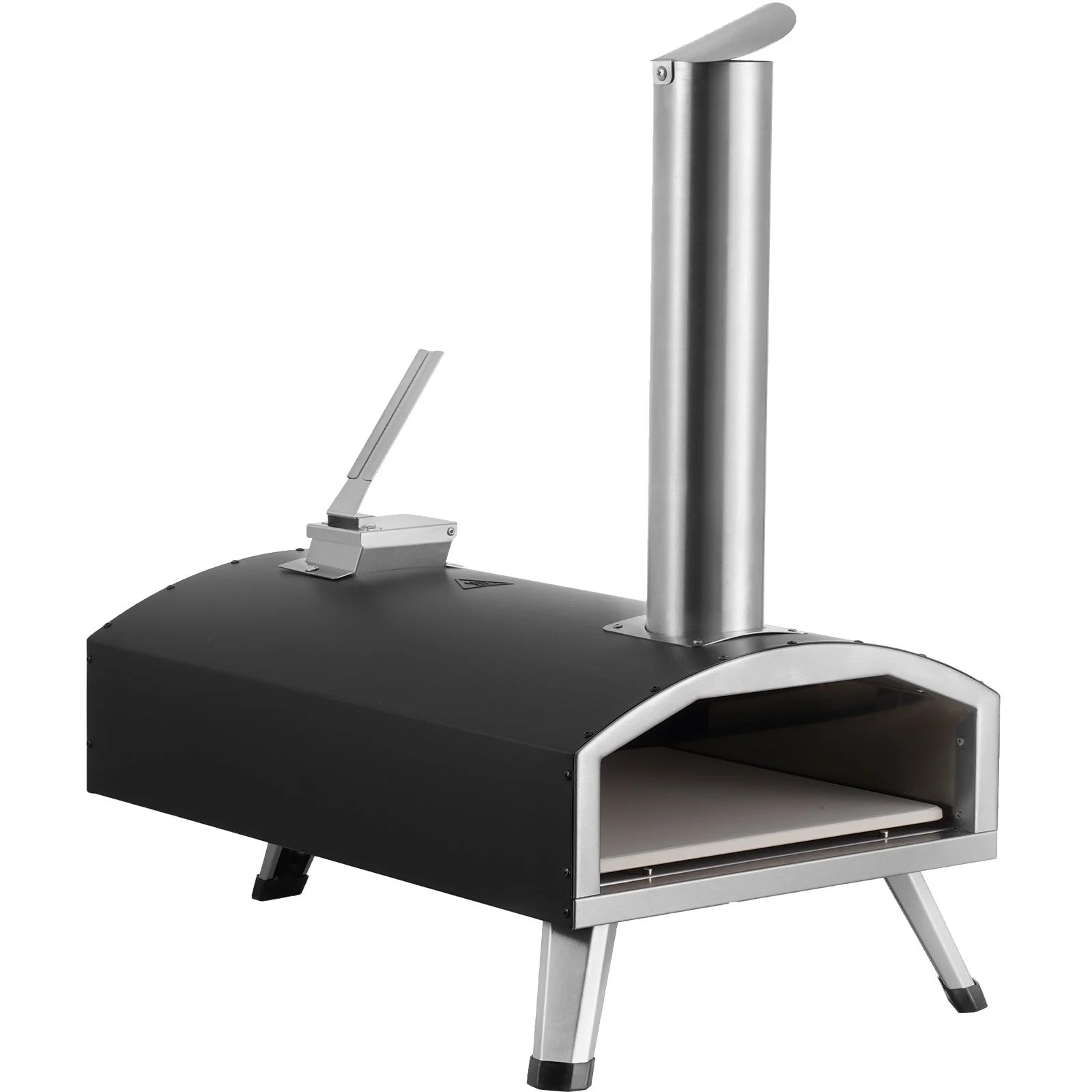 VEVOR 12" Portable Outdoor Wood Pellet Pizza Oven - Iron Spray Finish for Camping